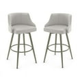 thumbnail image 1 of Home Square 2 Piece Polyester Swivel Counter Stool Set in Pale Gray/Light Gray, 1 of 4