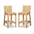 thumbnail image 1 of Home Square Woven Rattan Counter Stool with Footrest in Natural (Set of 2), 1 of 10