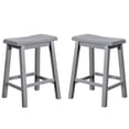 thumbnail image 1 of Home Square 2 Piece Saddle Solid Wood Counter Stool Set in Gray, 1 of 9