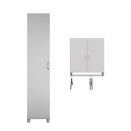 Home Square 2-Piece Set with 16" Utility Storage Cabinet & 2-Door Wall Cabinet