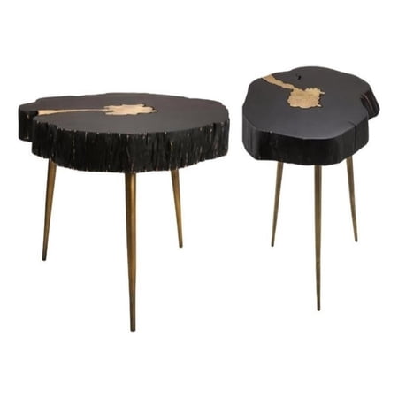Home Square 2-Piece Set with 17"H Aluminum Coffee Table & 18"H Side Table