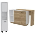 thumbnail image 1 of Home Square 2-Piece Set with 2 Door Kitchen Island & Pantry Cabinet, 1 of 21