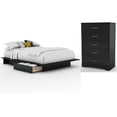 thumbnail image 1 of Home Square 2-Piece Set with 2-Drawer Storage Platform Bed & 5-Drawer Chest, 1 of 12
