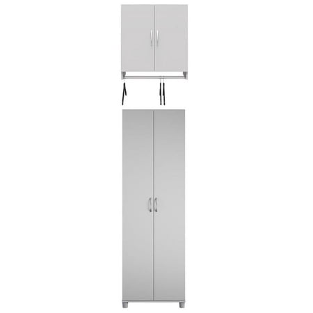 Home Square 2-Piece Set with 24" Utility Storage Cabinet & 2-Door Wall Cabinet