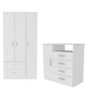 Home Square 2-Piece Set with 3 Door Armoire & 4 Drawer Dresser
