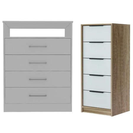 Home Square 2-Piece Set with 4-Drawer Dresser and 5 Drawer Dresser