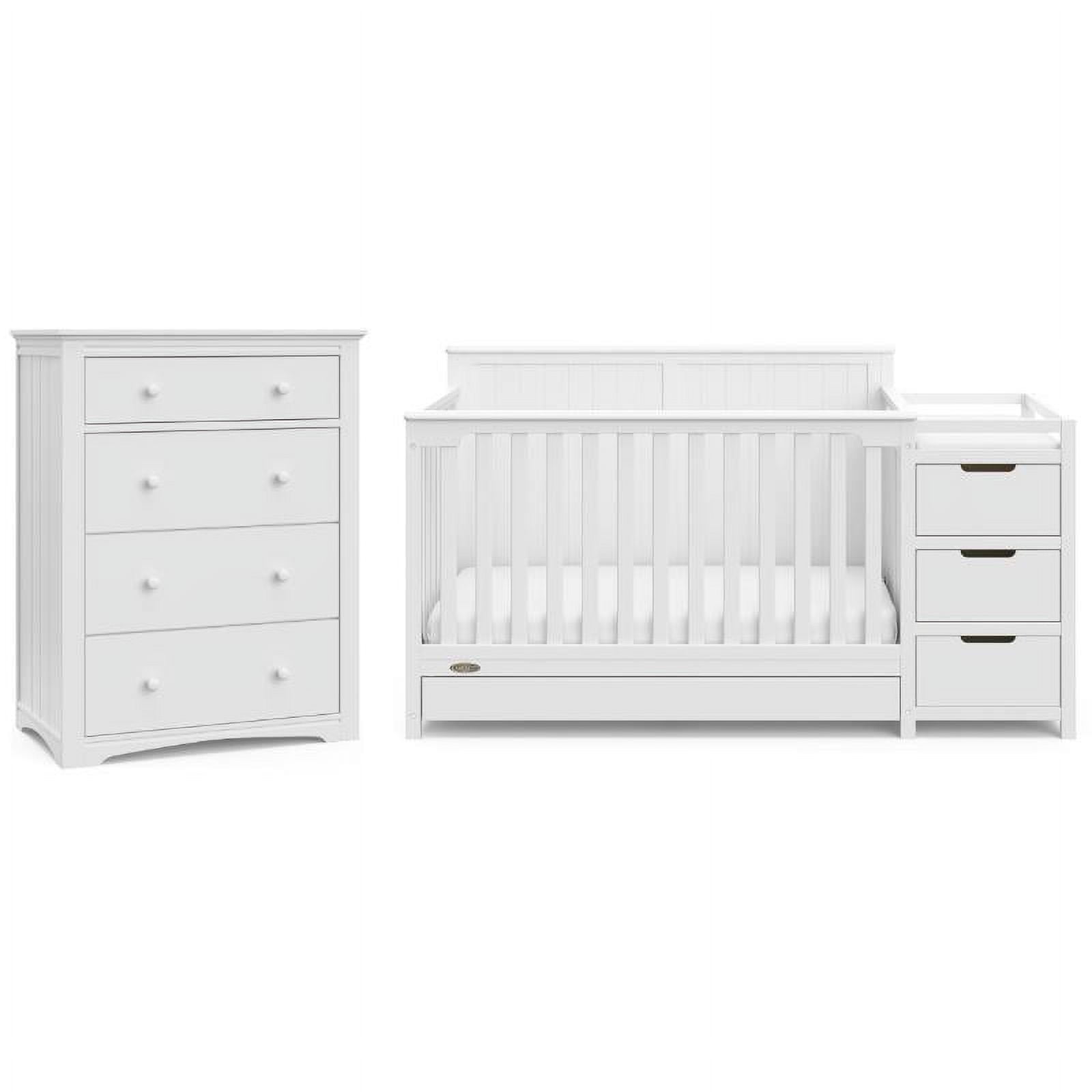 Home Square 2Piece Set with 4in1 Crib Changer & 4Drawer Chest in