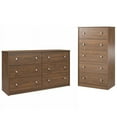 thumbnail image 1 of Home Square Emery 2-Piece Dresser Set, Walnut, 5 Drawer Dresser, 6 Drawer Dresser, 1 of 18