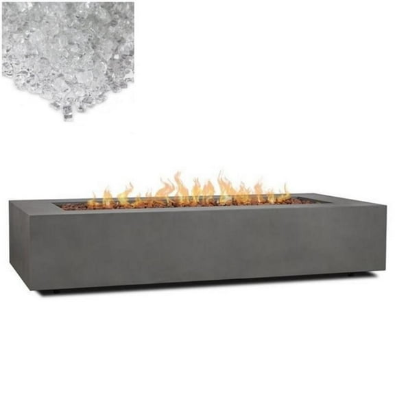 Home Square 2-Piece Set with 70" Rectangle LP Fire Table & Fire Glass