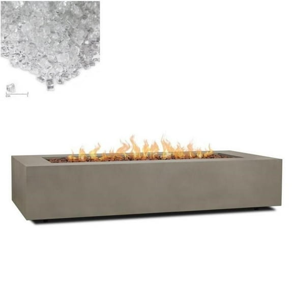 Home Square 2-Piece Set with 70" Rectangle LP Fire Table & Fire Glass