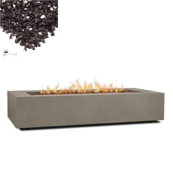 Home Square 2-Piece Set with 70" Rectangle LP Fire Table and Fire Glass