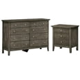 thumbnail image 1 of Home Square 2-Piece Set with 8-Drawer Dresser and 3-Drawer Nightstand in Gray, 1 of 11