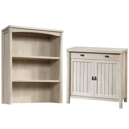 Home Square 2-Piece Set with Accent Chest & Library Hutch in Chalked Chestnut