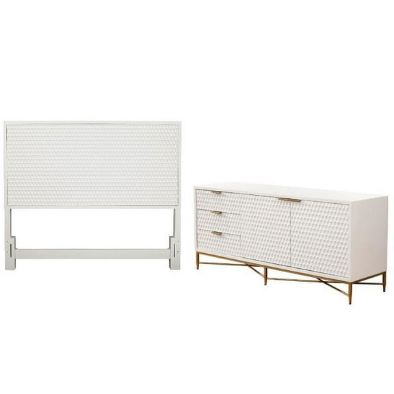 Home Square 2-Piece Set with California King Headboard & 64" Wide TV Console