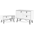 thumbnail image 1 of Home Square 2 Piece Set with Coffee Table & Sideboard in White Matte/Black, 1 of 20