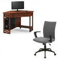 thumbnail image 1 of Home Square 2-Piece Set with Computer Desk & Linen Office Chair in Gray/Oak, 1 of 6