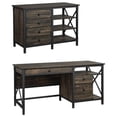 thumbnail image 1 of Home Square 2-Piece Set with Computer Desk and Small Credenza in Carbon Oak, 1 of 21