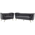 thumbnail image 1 of Home Square 2-Piece Set with Contemporary Velvet Loveseat & Sofa in Gray, 1 of 8