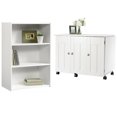 thumbnail image 1 of Home Square 2-Piece Set with Craft Table & 3-Shelf Bookcase in Soft White, 1 of 13