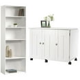 thumbnail image 1 of Home Square 2-Piece Set with Craft Table & 5-Shelf Bookcase in Soft White, 1 of 13
