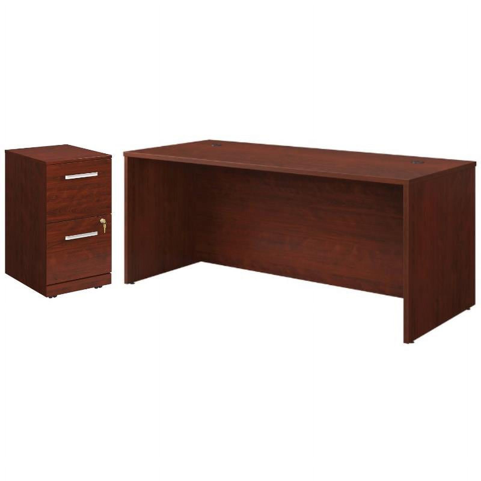 Home Square 2-Piece Set with Desk Shell and 2-Drawers Mobile File Cabinet - image 1 of 13