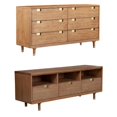 thumbnail image 1 of Home Square 2-Piece Set with 6 Drawer Dresser & TV Console in Sand, 1 of 18