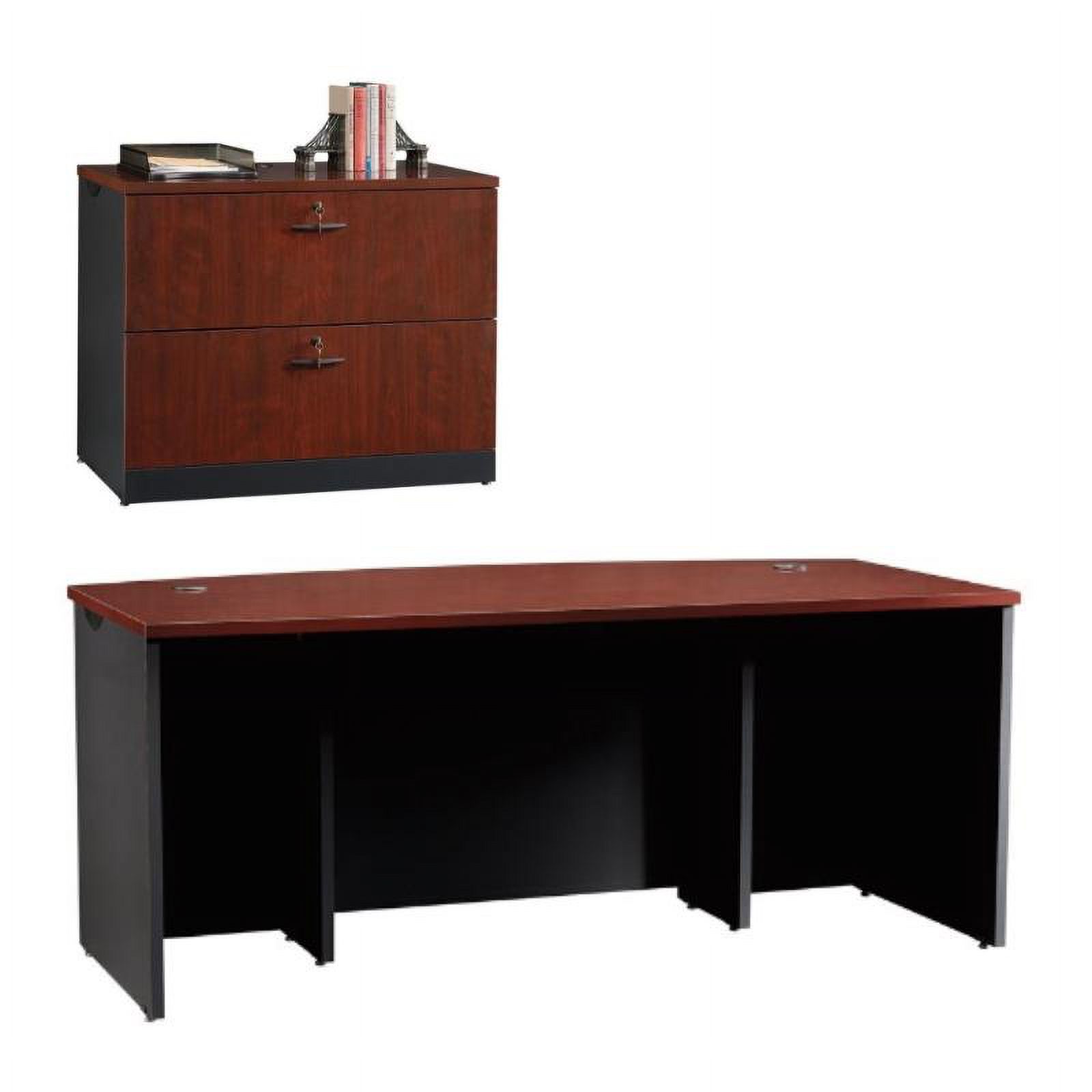 Home Square 2-Piece Set with File Cabinet & Executive Desk in Classic Cherry - image 1 of 16