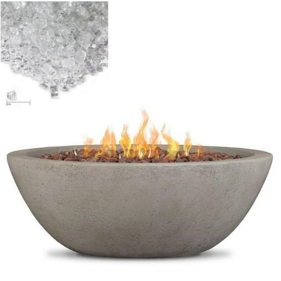 Home Square 2-Piece Set with Fire Bowl and Fire Glass
