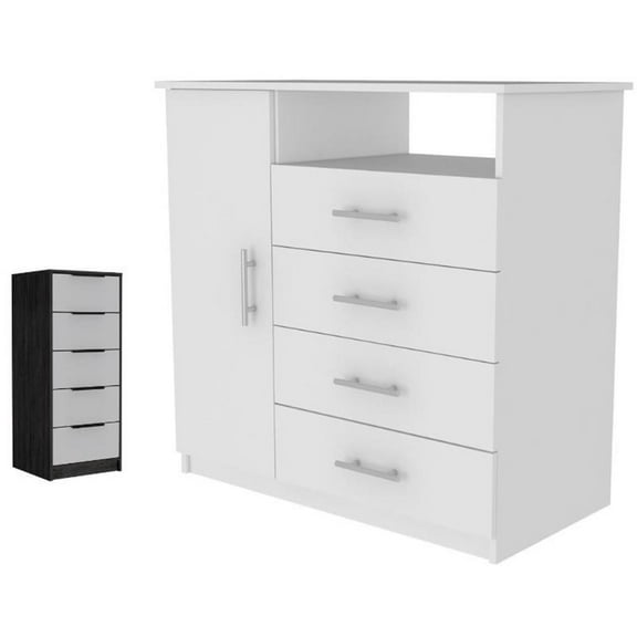 Home Square 2-Piece Set with Four Drawer Dresser and 5 Drawers Dresser