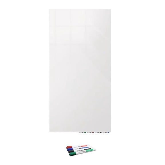 Home Square 2-Piece Set with Glassboard & Markers Assorted 4 Pack