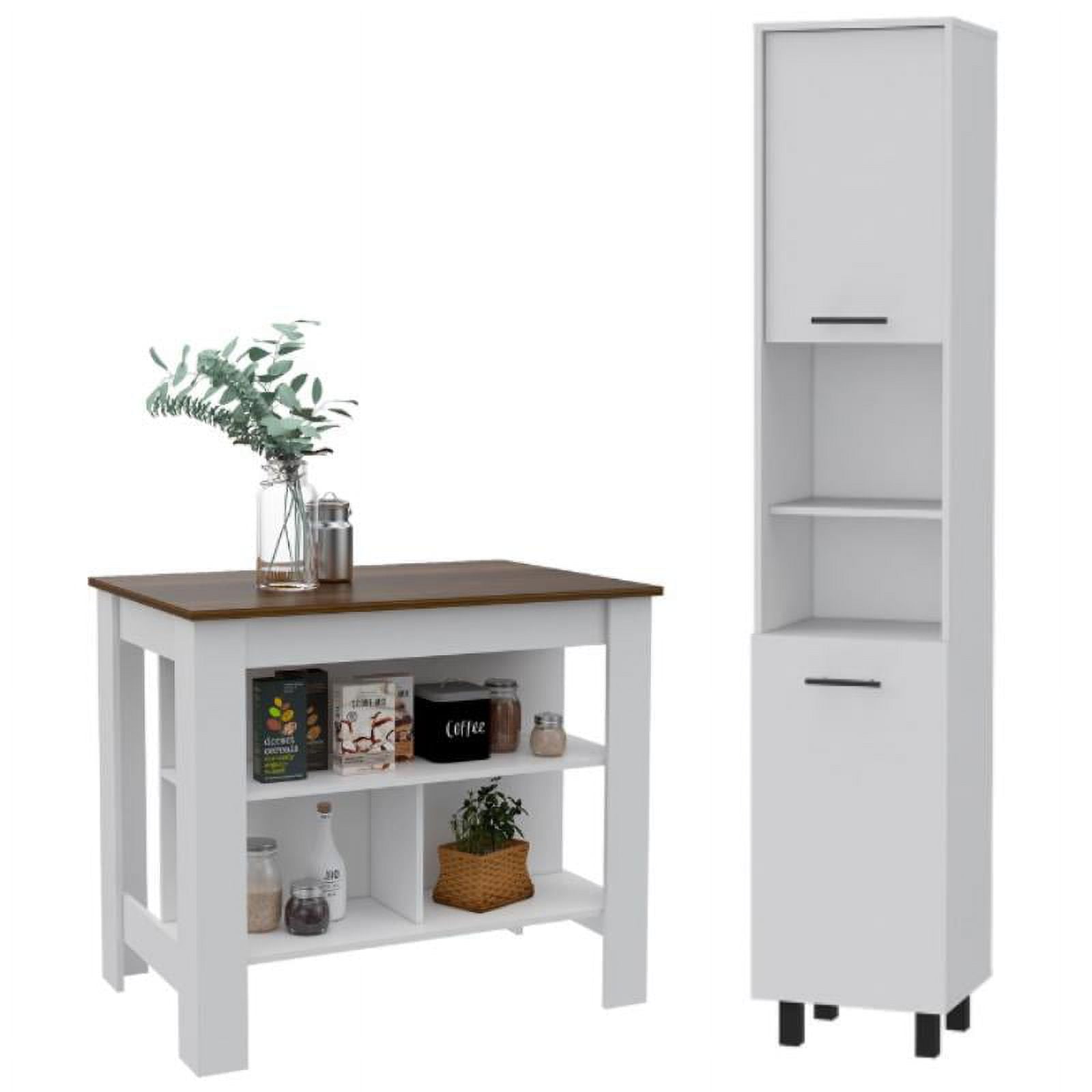 Home Square 2Piece Set with Kitchen Island & Pantry