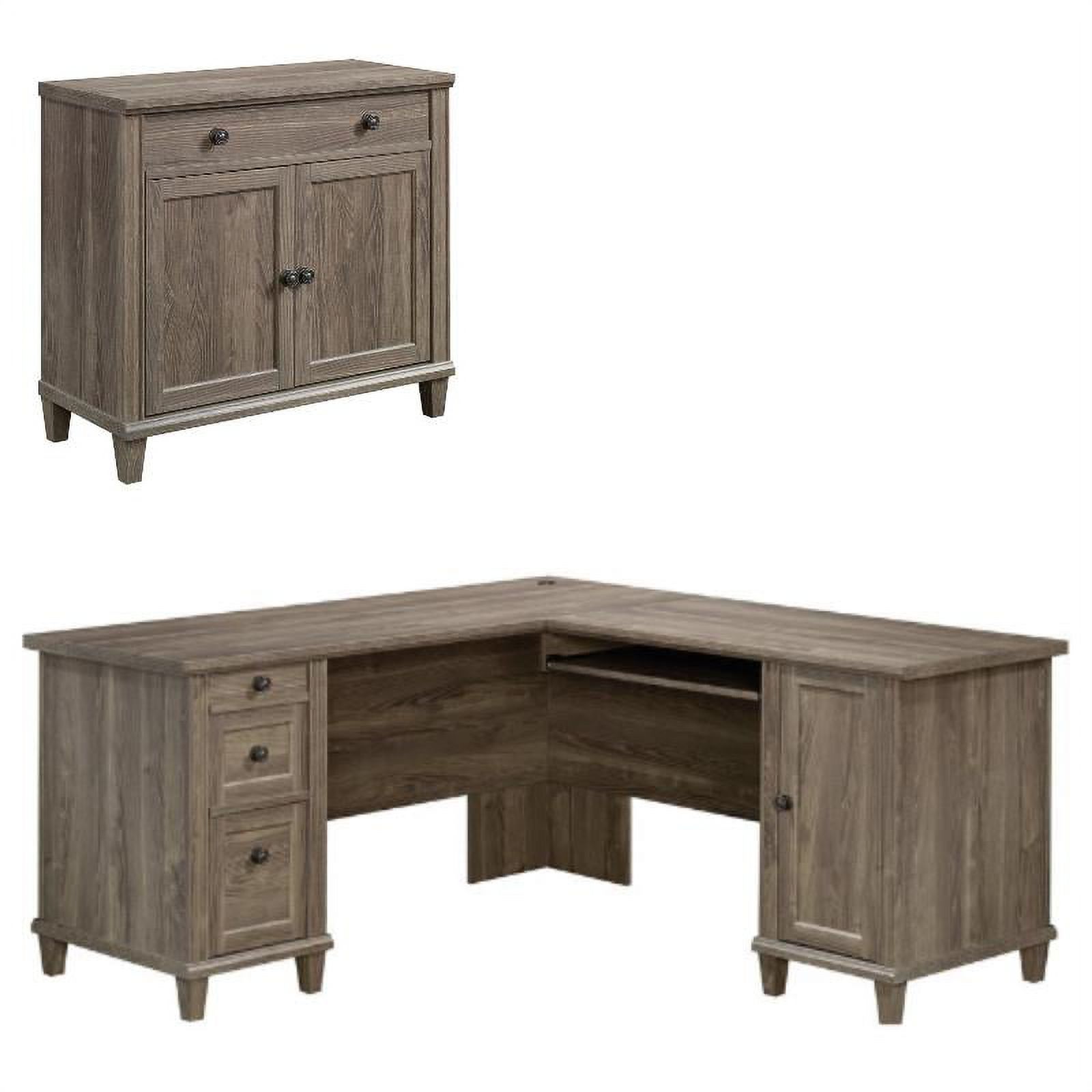 Home Square 2Piece Set with LShape Computer Desk & Storage