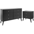 thumbnail image 1 of Home Square 2-Piece Set with Modern 2-Drawer Nightstand 6-Drawer Double Dresser, 1 of 17