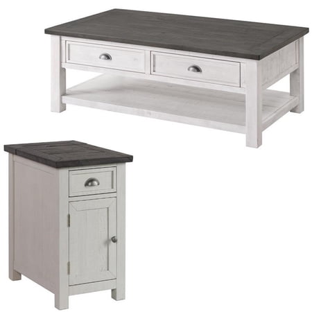 Home Square 2-Piece Set with Monterey Coffee Table & Chairside Table