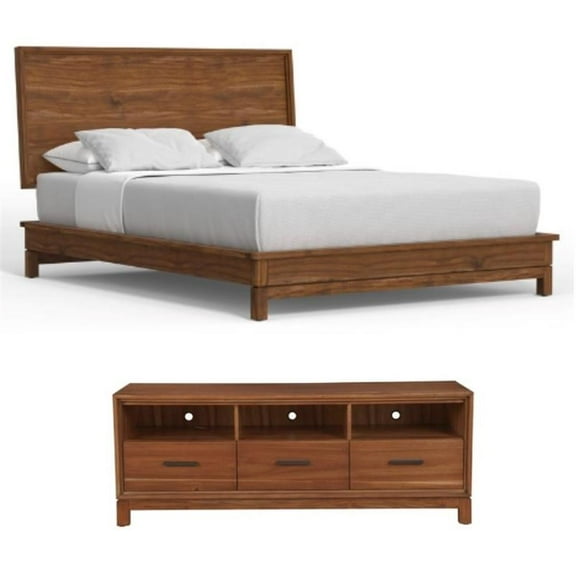 Home Square 2-Piece Set with Nova California King Platform Bed & TV Console