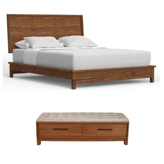 Home Square 2-Piece Set with Nova Standard King Platform Bed & Bench