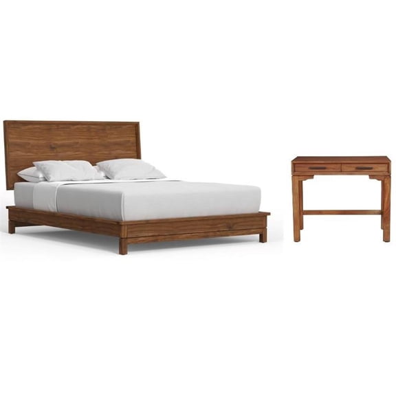 Home Square 2-Piece Set with Nova Standard King Platform Bed & Mini Desk