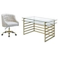 thumbnail image 1 of Home Square 2-Piece Set with Office Chair and Rectangular Desk in Gold, 1 of 15