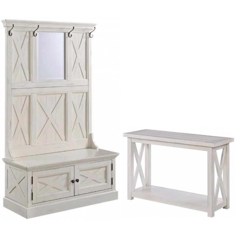 Home Square 2-Piece Set with Seaside Lodge Hall Tree and Console Table ...