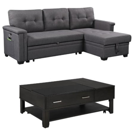 Home Square 2-Piece Set with Sleeper Sofa and Lift Top Coffee Table
