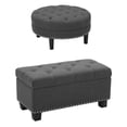 thumbnail image 1 of Home Square 2-Piece Set with Storage Ottoman & Cocktail Ottoman in Gray, 1 of 17