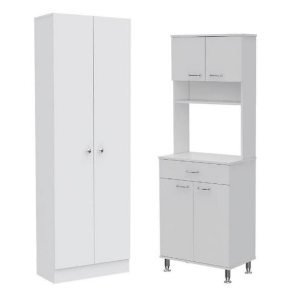 Home Square 2-Piece Set with Storage Pantry Cabinet and 66" High Pantry Cabinet