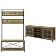 thumbnail image 1 of Home Square 2 Piece Set with TV Stand and Wood Hall Tree in Rustic Oak, 1 of 17