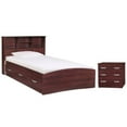 thumbnail image 1 of Home Square 2-Piece Set with Twin Captains Bed Chest Bedroom Dresser in Mahogany, 1 of 15