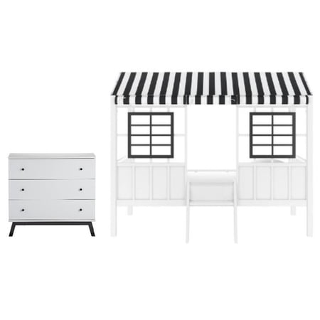 Home Square 2-Piece Set with Urban 3 Drawer Dresser & Twin Loft Bed