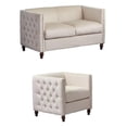 thumbnail image 1 of Home Square 2-Piece Set with Velvet Livingroom Loveseat and Chair in Beige, 1 of 10