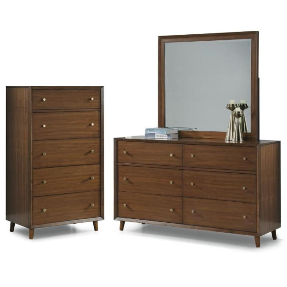 Home Square 2-Piece Set with Wood Drawer Chest and Dresser in Brown ...