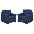 thumbnail image 1 of Home Square 2 Piece Slip Cover Fabric Accent Chair Set in Navy Blue, 1 of 8
