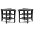 thumbnail image 1 of Home Square 2-Piece Solid Wood 19" Square Transitional End Table Set in Black, 1 of 6