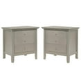 thumbnail image 1 of Home Square 2 Piece Solid Wood Nightstand Set with 3 Drawer in Silver Champagne, 1 of 6